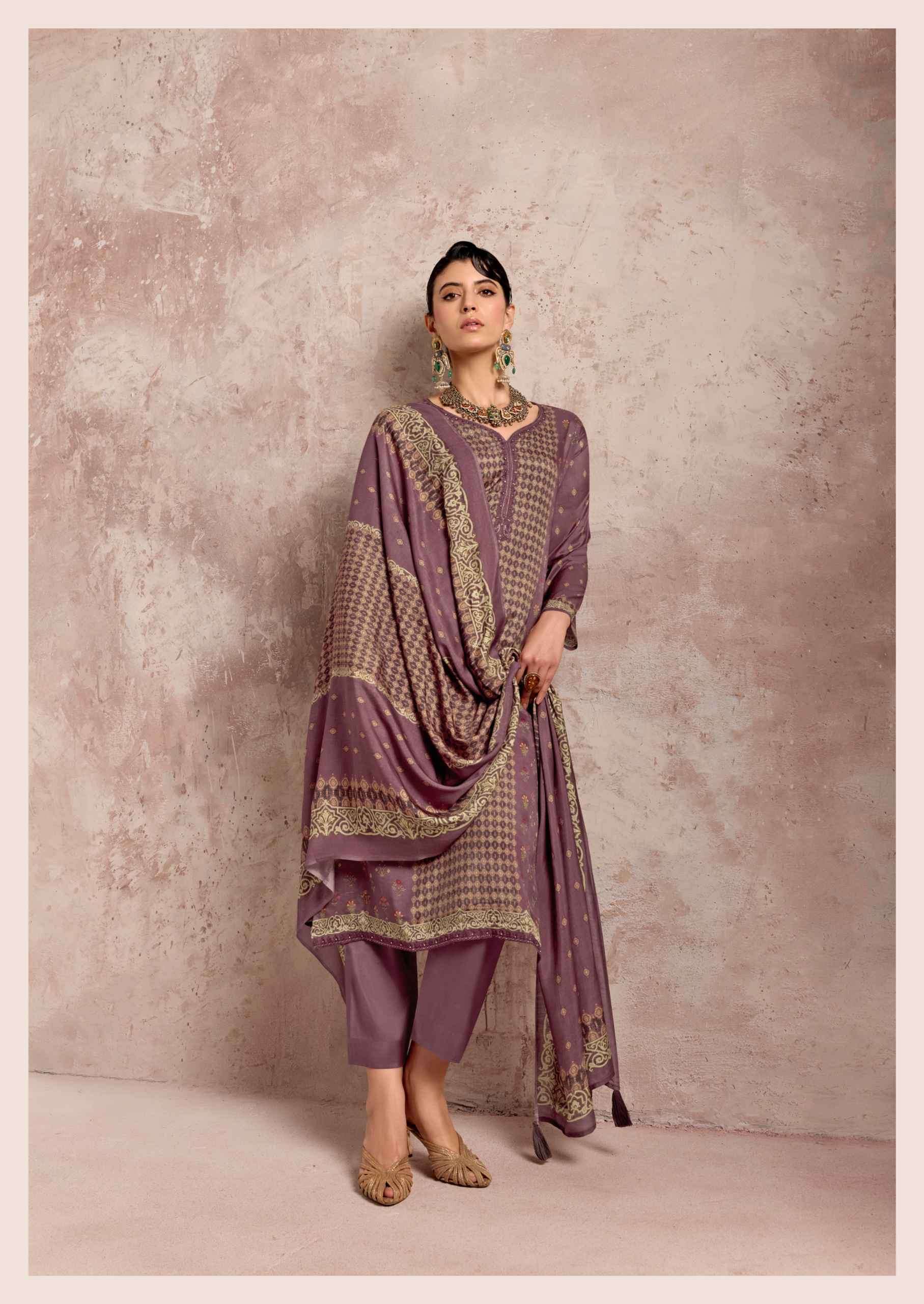 SADIE SERIES 12201 TO 12206 BY SADHANA DESIGNER DIGITAL PRINTED AND KHATLI WORK BEMBERG MUSLIN SILK SUITS ARE AVAILABLE AT WHOLESALE PRICE