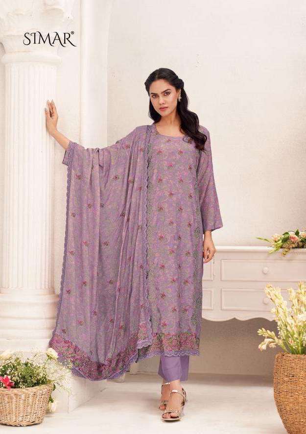 SAFANA SERIES 1216 BY SIMAR DESIGNER DIGITAL PRINTED AND EMBROIDERY WORK VISCOSE MUSLIN SUITS ARE AVAILABLE AT WHOLESALE PRICE