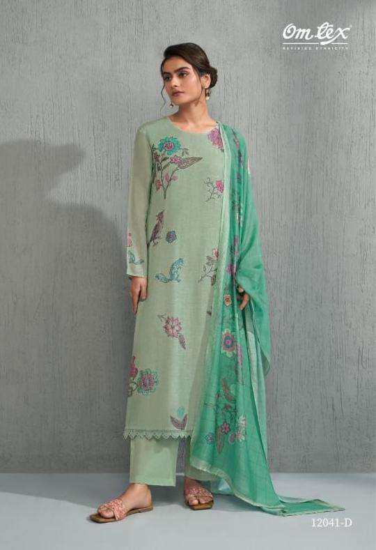 SAHIRA SERIES 12041 BY OMTEX DESIGNER DIGITAL PRINTED WITH EMBROIDERY AND HAND WORK COTTON SUITS ARE AVAILABLE AT WHOLESALE PRICE