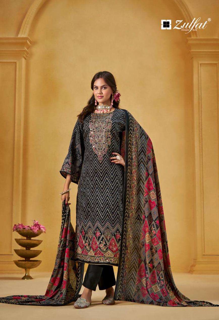SAJNI VOL-9 SERIES 672 BY ZULFAT DESIGNER PRINTED AND HAND WORK JAM COTTON SUITS ARE AVAILABLE AT WHOLESALE PRICE