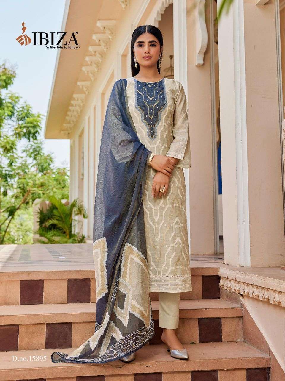 SAPTRANGI SERIES 15893 TO 15896 BY IBIZA DESIGNER HAND WORK SILK JACQUARD SUITS ARE AVAILABLE AT WHOLESALE PRICE