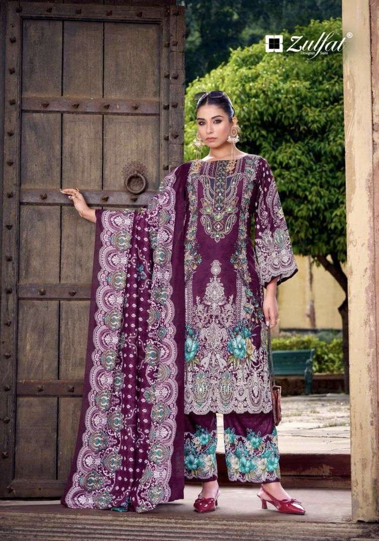 SHAHEENA SERIES 699 BY ZULFAT DESIGNER DIGITAL PRINTED AND HAND WORK RAYON SUITS ARE AVAILABLE AT WHOLESALE PRICE