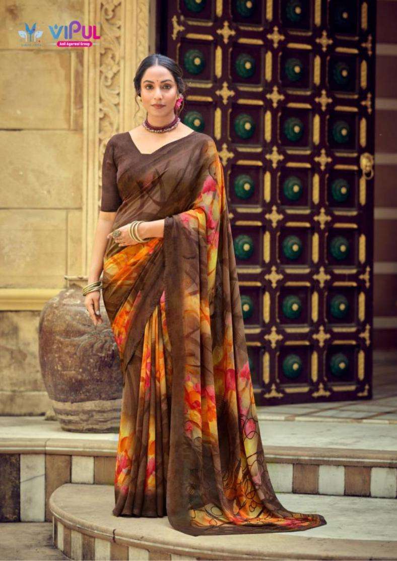 SIMRAN SERIES 93501 TO 93518 SAREE BY VIPUL DESIGNER PRINTED FANCY SAREES ARE AVAILABLE AT WHOLESALE PRICE