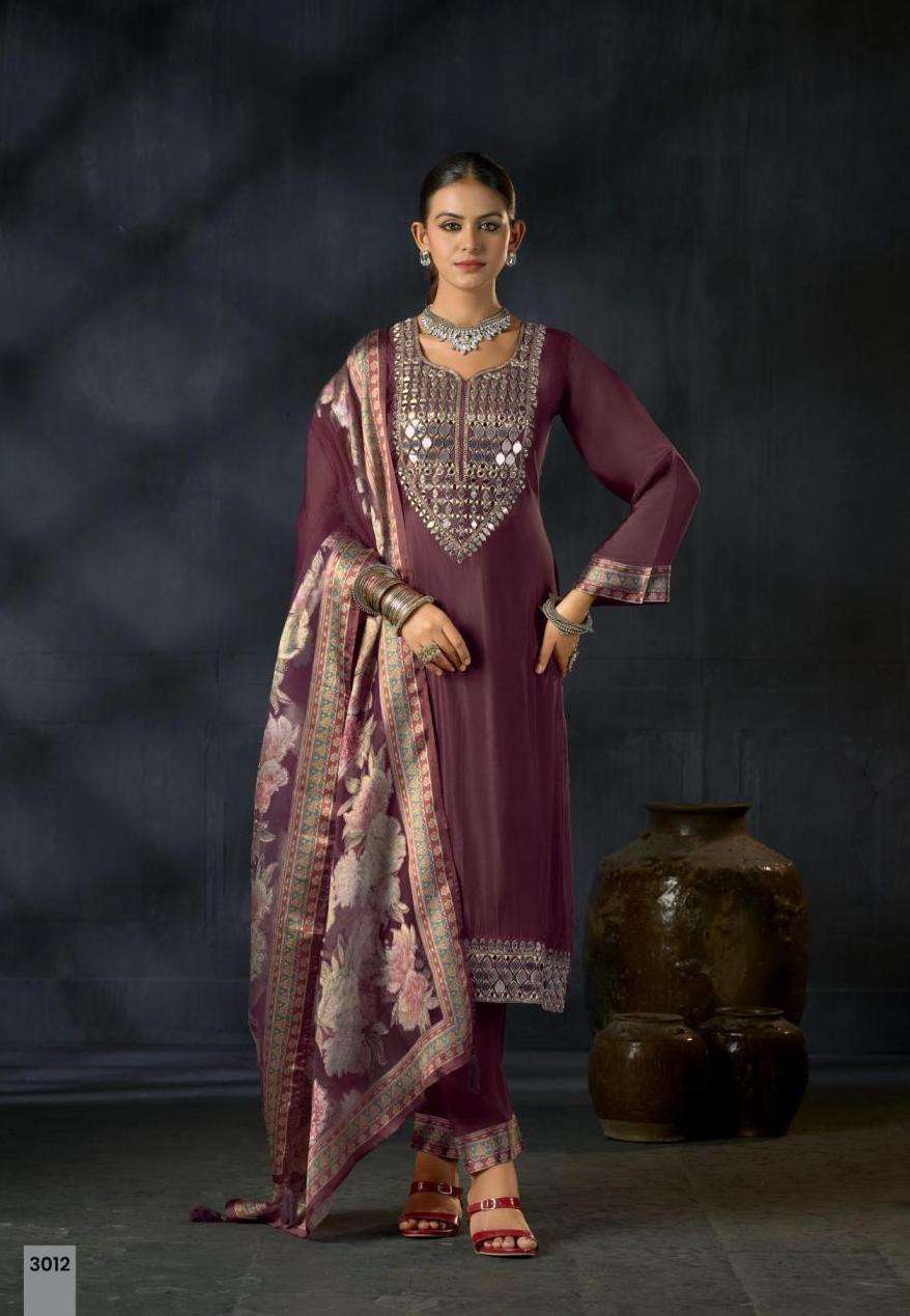 SISA VOL-2 SERIES 3011 TO 3014 BY IBIZA DESIGNER MIRROR AND HAND WORK GLASS ORGANZA ANARKALI SUITS ARE AVAILABLE AT WHOLESALE PRICE