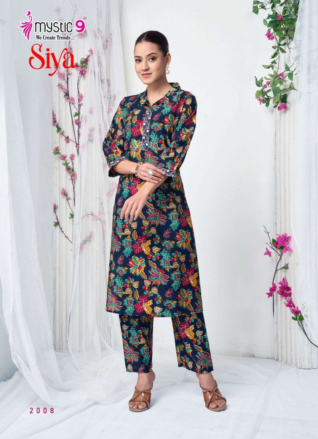 SIYA VOL-2 SERIES 2001 TO 2008 BY MYSTIC 9 DESIGNER PRINTEDROMAN SILK CO ORD SETS ARE AVAILABLE AT WHOLESALE PRICE 