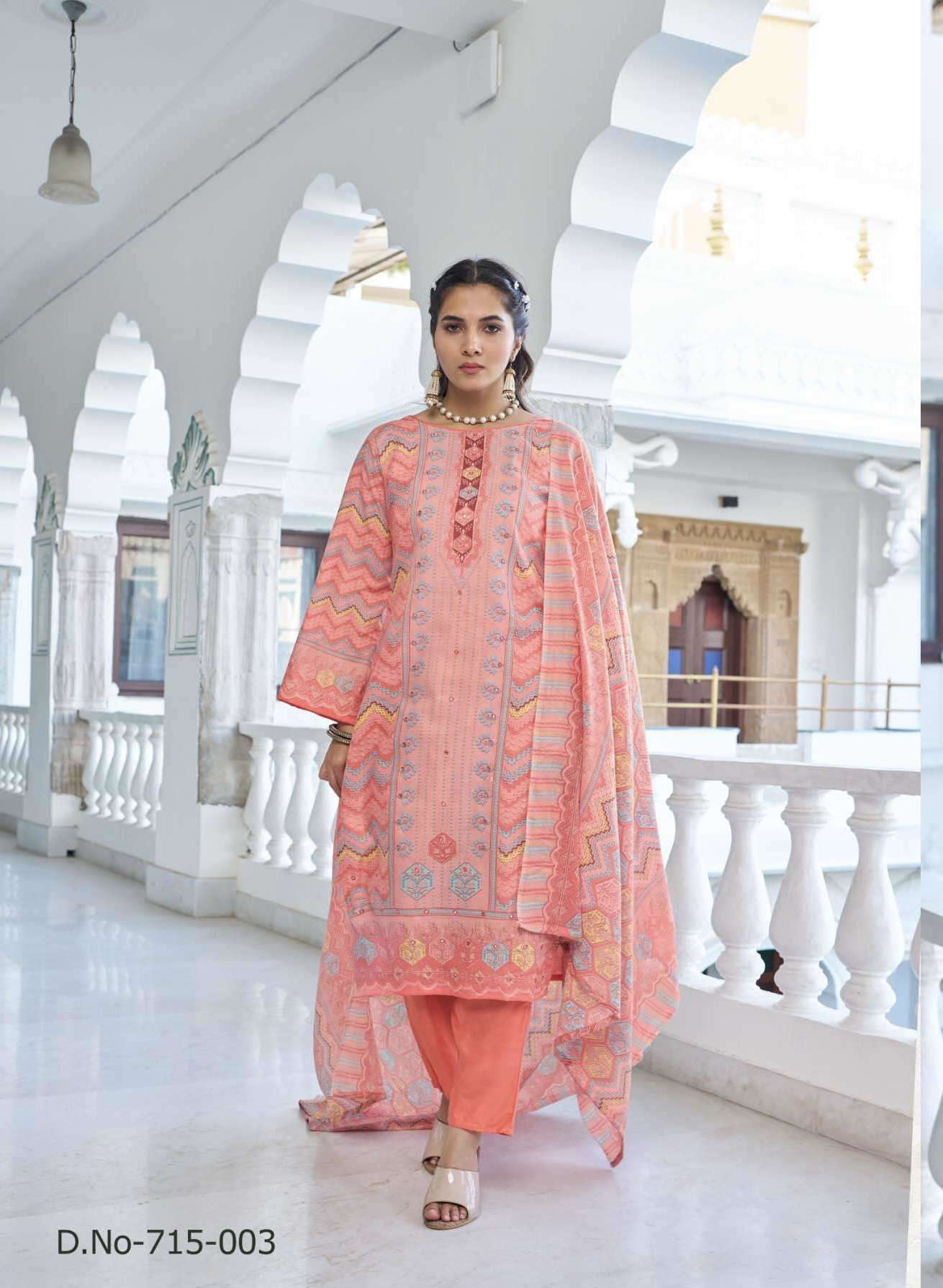 SUMMER BREEZE VOL-3 SERIES 715 BY ZULFAT DESIGNER PRINTED AND WORK COTTON SUITS ARE AVAILABLE AT WHOLESALE PRICE