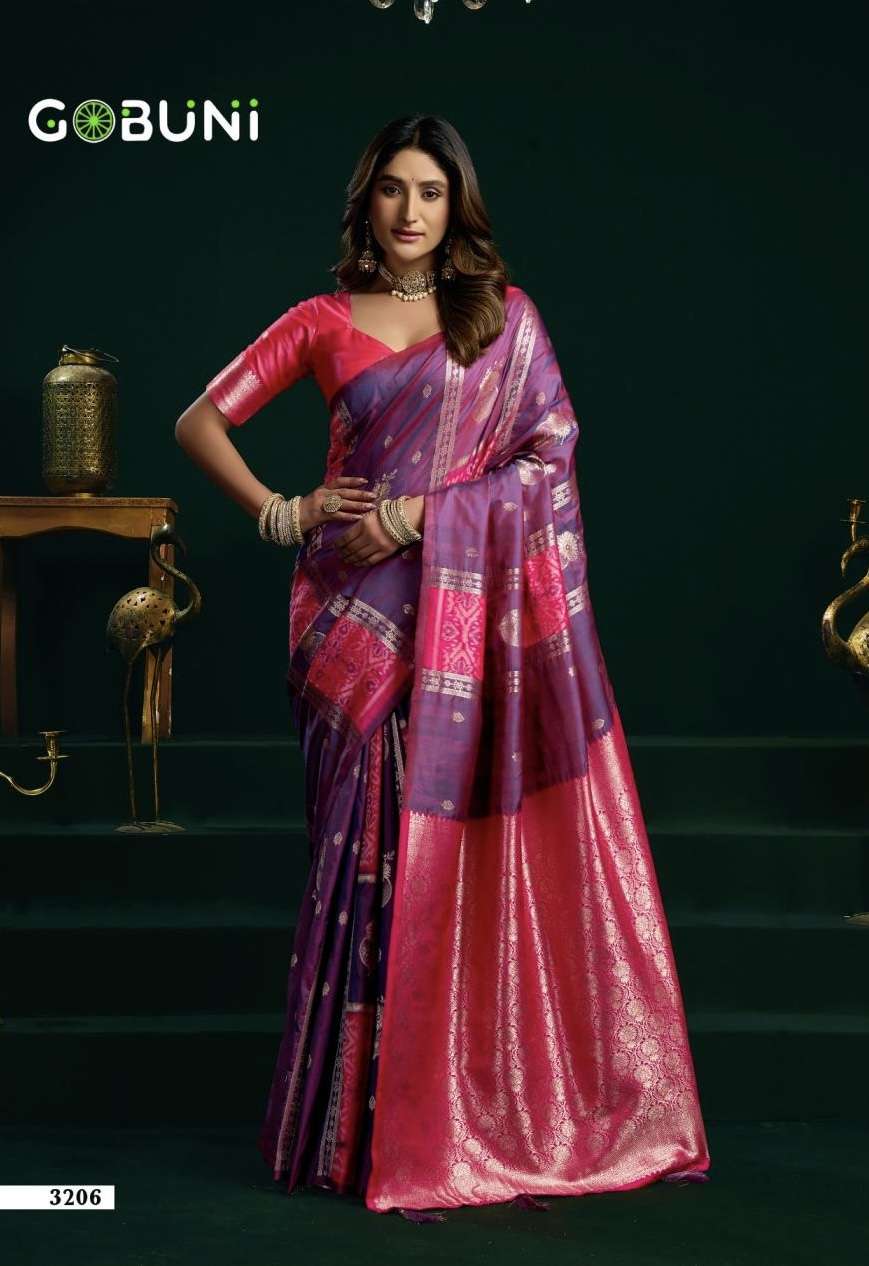 SWARA SERIES 3201 TP 3206 SAREE BY GOBUNI DESIGNER SOFT SILK SAREES ARE AVAILABLE AT WHOLESALE PRICE 