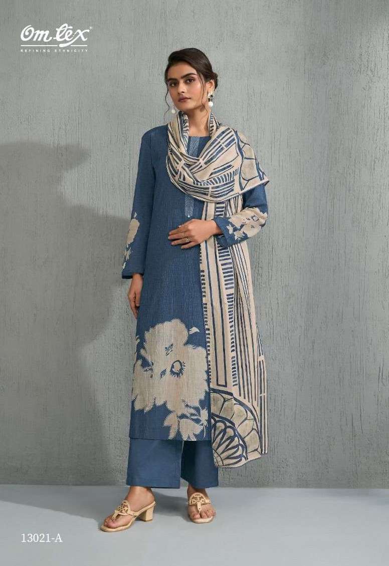 TIVRA SERIES 13021 BY OMTEX DESIGNER DIGITAL PRINTED AND HAND WORK CHANDERI SILK SUITS ARE AVAILABLE AT WHOLESALE PRICE