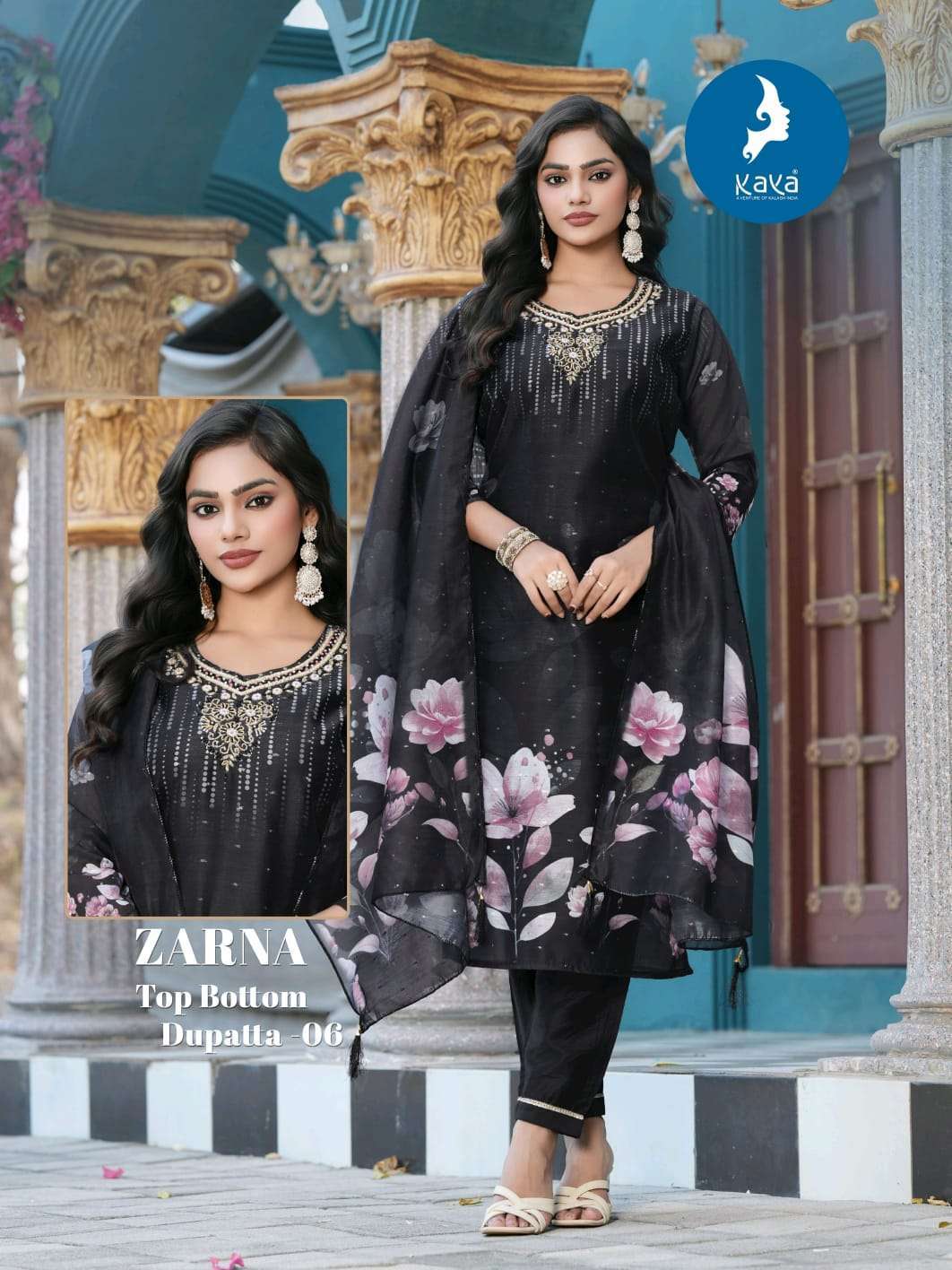 ZARNA SERIES 01 TO 04 BY KAYA DESIGNER DIGITAL PRINTED AND ZARI BUTTI CHANDERI KURTI WITH BOTTOM AND DUPATTA ARE AVAILABLE AT WHOLESALE PRICE 