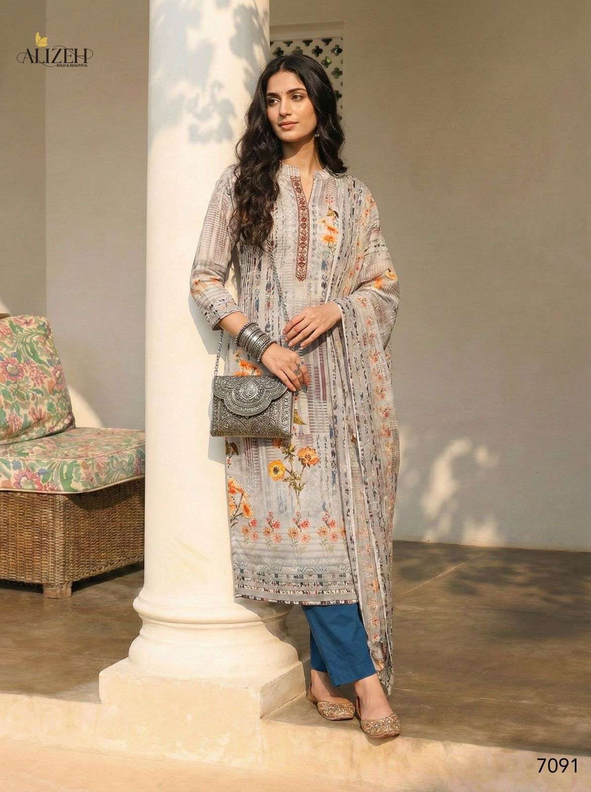 ALIZEH SERIES 7089 TO 7094 DESIGNER COTTON PRINTED READYMADE SUITS ARE AVAILABLE AT WHOLESALE PRICE