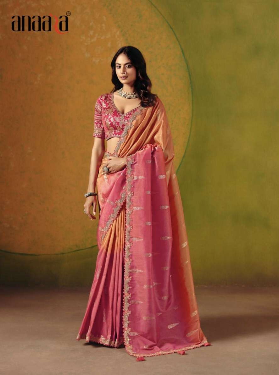 ANAARA SERIES 8400 SAREE BY TATHASTU DESIGNER FANCY WORK SILK SAREES ARE AVAILABLE AT WHOLESALE PRICE 