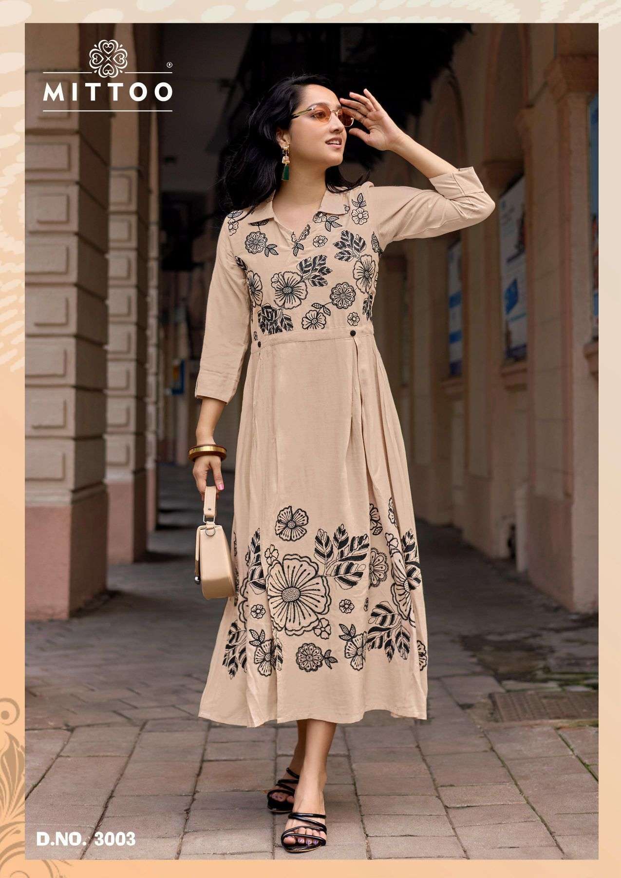 ANGOORI SERIES 3001 TO 3006 KURTI BY MITTO DESIGNER THREAD WORK RAYON KURTIS ARE AVAILABLE AT WHOLESALE PRICE