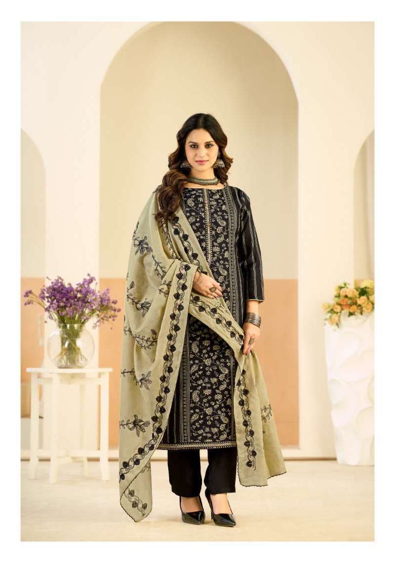 BLACK BERRY VOL-18 SERIES 97001 TO 97004 BY RADHIKA AZARA DESIGNER WITH PRINTED AND WORK VISCOSE VATICAN SUITS ARE AVAILABLE AT WHOLESALE PRICE