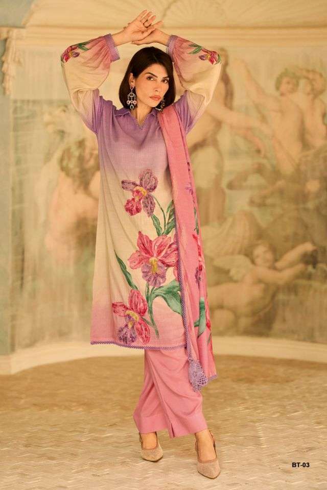 BOTANIST SERIES 01 TO 04 BY VARSHA DESIGNER DIGITAL PRINTED AND HAND WORK COTTON SUITS ARE AVAILABLE AT WHOLESALE PRICE 