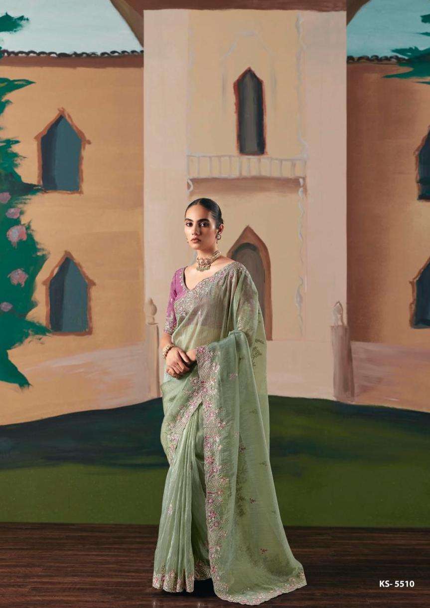 CEREMONY SERIES 5501 TO 5511 SAREE BY KIMORA DESIGNER WORK FANCY PARTY WEAR SAREES ARE AVAILABLE AT WHOLESALE PRICE