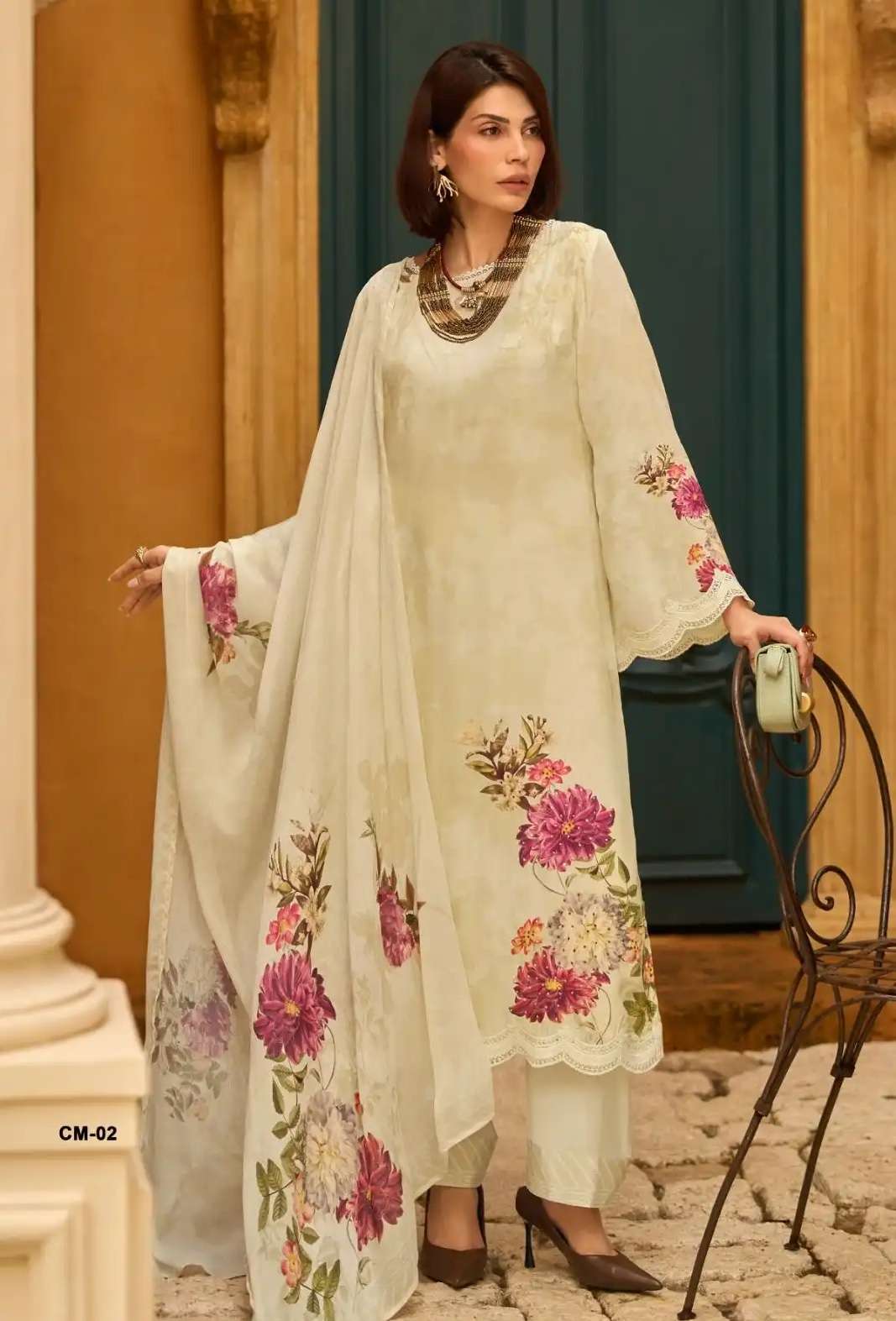 CHECKMATE SERIES 01 TO 02 BY VARSHA DESIGNER DIGITAL PRINTED AND HAND WORK COTTON SUITS ARE AVAILABLE AT WHOLESALE PRICE