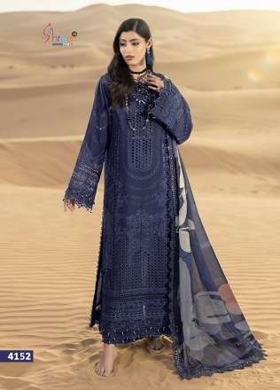 CRIMSON LUXURY LAWN COLLECTION VOL-2 SERIES 4150 TO 4154 BY SHREE FABS DESIGNER EMBROIDERY WORK COTTON SUITS ARE AVAILABLE AT WHOLESALE PRICE 