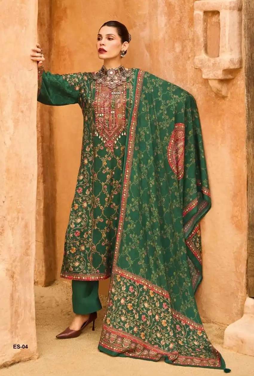 EARTH SONG SERIES 01 TO 04 BY VARSHA DESIGNER DIGITAL PRINTED AND HAND WORK VISCOSE MUSLIN SUITS ARE AVAILABLE AT WHOLESALE PRICE
