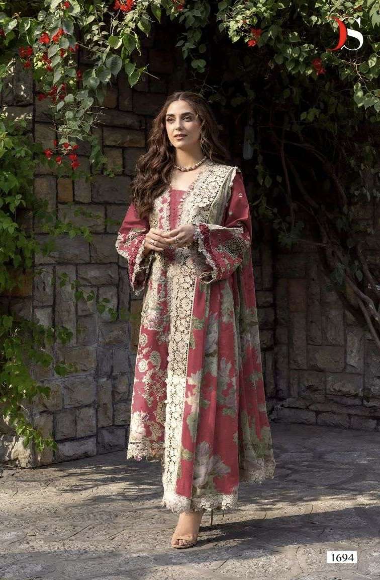 ELAF PREMIUM SERIES 1691 TO 1696 BY DEEPSY DESIGNER EMBROIDERY WORK COTTON SUITS ARE AVAILABLE AT WHOLESALE PRICE