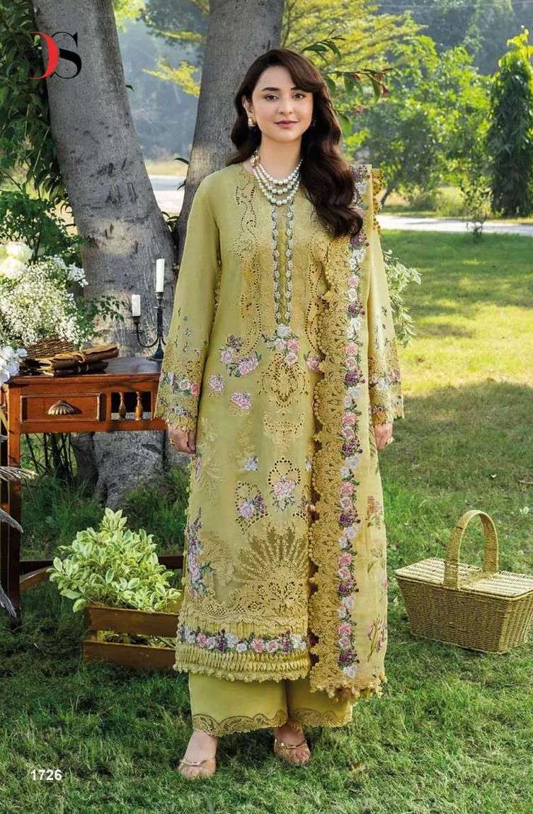ELAF PREMIUM VOL-2 SERIES 1721 TO 1726 BY DEEPSY DESIGNER EMBROIDERY WORK COTTON SUITS ARE AVAILABLE AT WHOLESALE PRICE