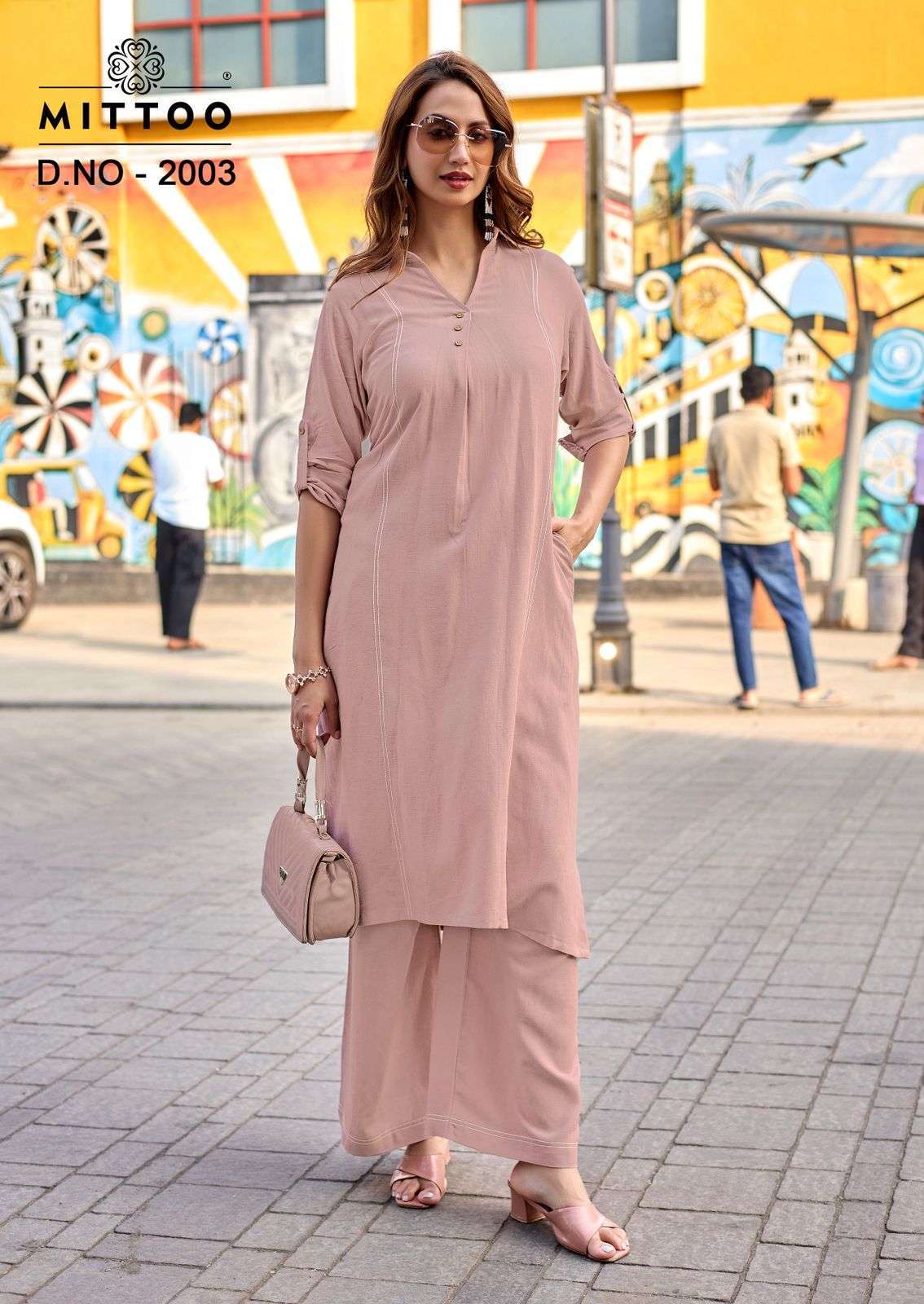 ESTILLA SERIES 2001 TO 2006 BY MITTO DESIGNER RAYON LINEN TOP WITH PLAZZO ARE AVAILABLE AT WHOLESALE PRICE