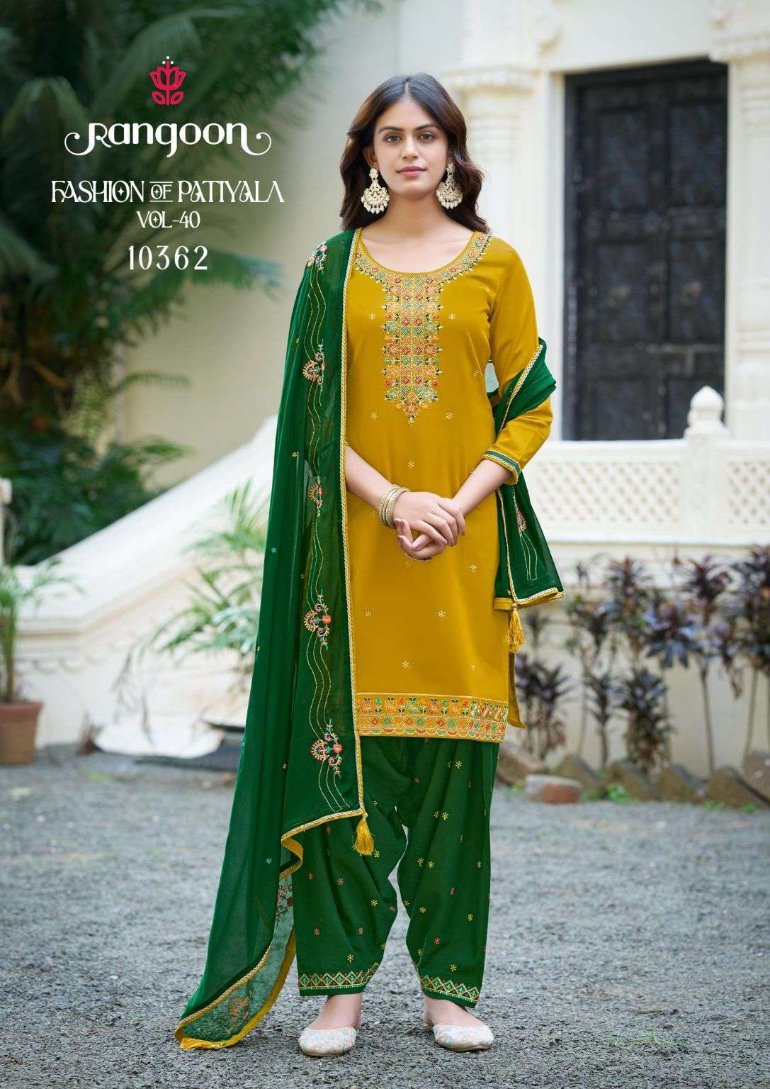 FASHION OF PATIYALA VOL-40 SERIES 10361 TO 10366 BY RANGOON DESIGNER EMBROIDERY WORK JAM SILK READYMADE PATIYALA SUITS ARE AVAILABLE AT WHOLESALE PRICE
