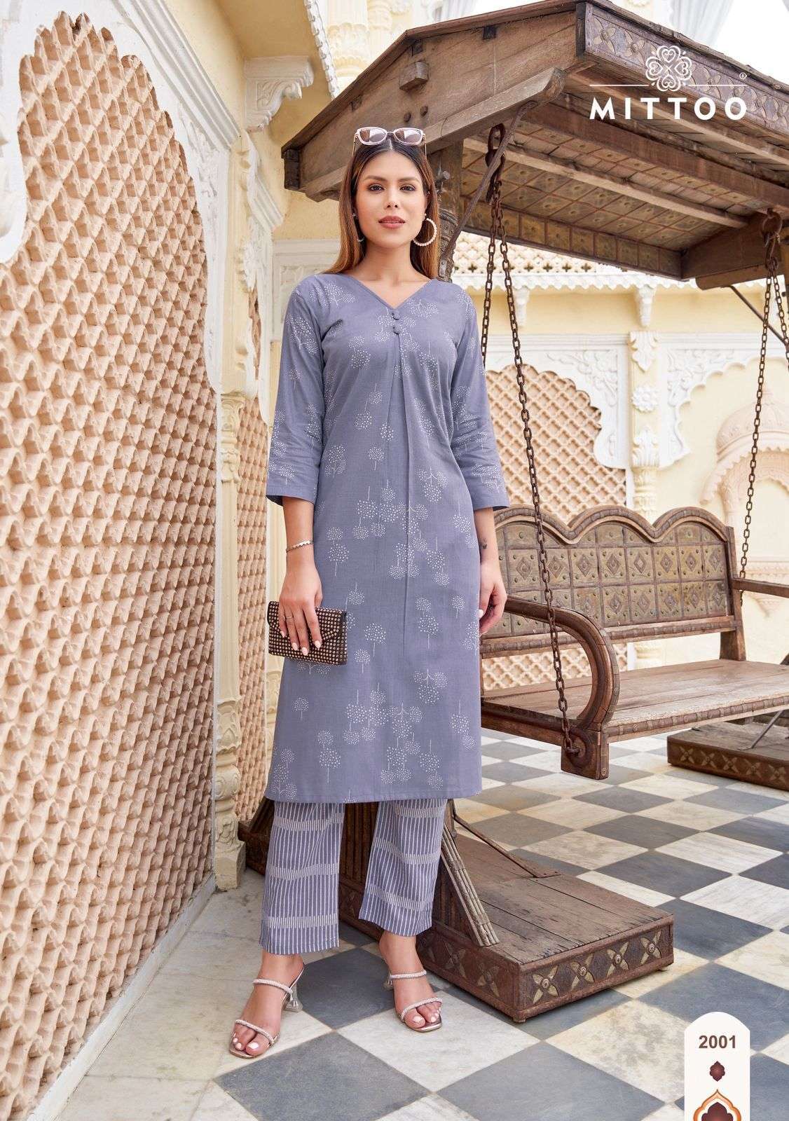 FLORAL STYLE SERIES 2001 TO 2006 BY MITTO DESIGNER COTTON FLEX PRINTED KURTI WITH BOTTOM ARE AVAILABLE AT WHOLESALE PRICE