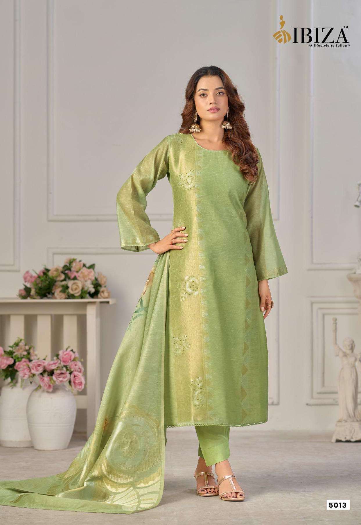 FRAPPE SERIES 5011 TO 5014 BY IBIZA DESIGNER DIGITAL PRINTED AND HAND WORK LINEN JACQUARD SUITS ARE AVAILABLE AT WHOLESALE PRICE