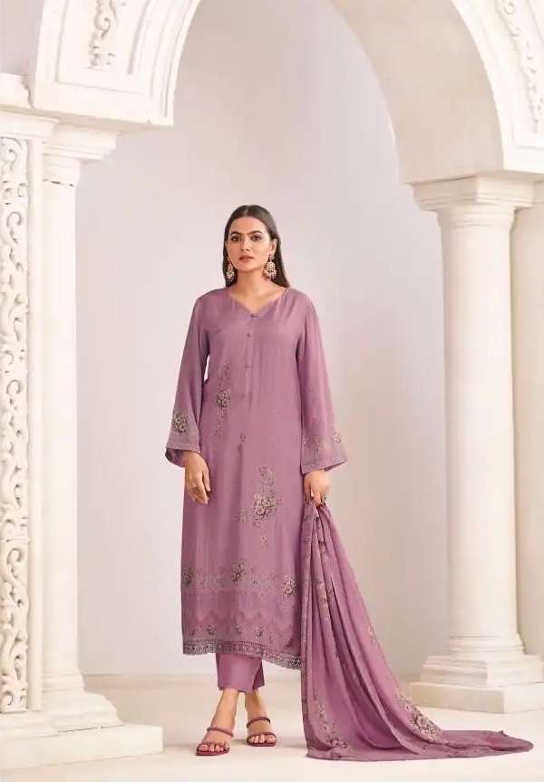 GRISHMA SERIES 3046 BY SIMAR DESIGNER DIGITAL PRINTED WITH EMBROIDERY AND HAND WORK VISCOSE MUSLIN SUITS ARE AVAILABLE AT WHOLESALE PRICE