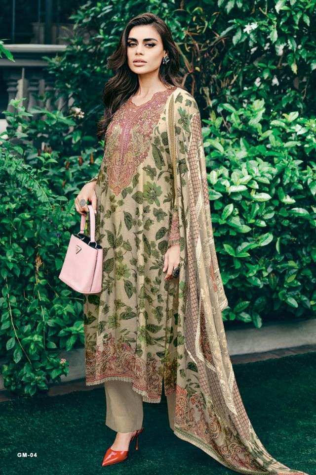 GULMEHR SERIES 01 TO 04 BY VARSHA DESIGNER DIGITAL PRINTED AND WORK VISCOSE SHIMMER SUITS ARE AVAILABLE AT WHOLESALE PRICE 