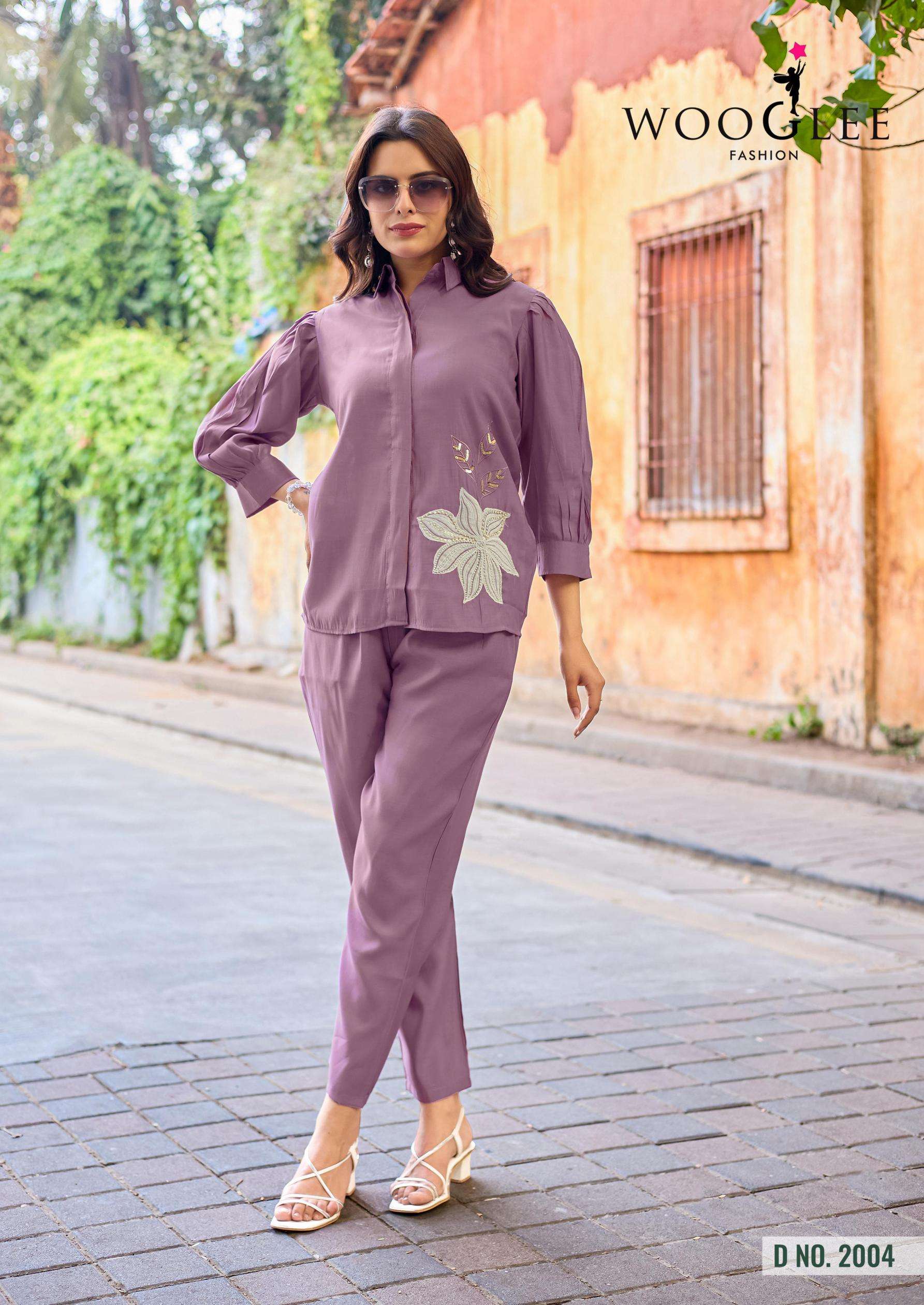 HIGH LOOK SERIES 2001 TO 2006 BY WOOGLEE DESIGNER RUSSIAN VISCOSE SILK THREAD AND HAND WORK CO ORD SETS ARE AVAILABLE AT WHOLESALE PRICE