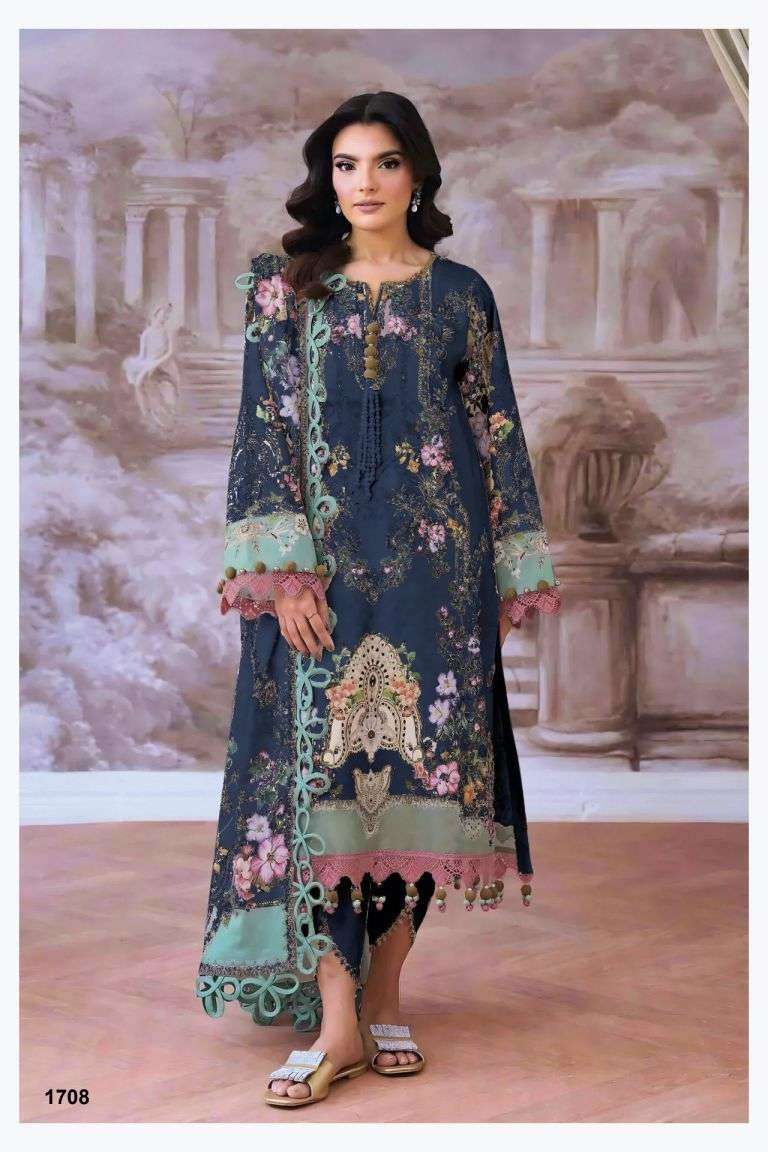 JADE JAL INSERT VOL-3 SERIES 1701 TO 1708 BY DEEPSY DESIGNER HEAVY EMBROIDERY WORK COTTON SUITS ARE AVAILABLE AT WHOLESALE PRICE