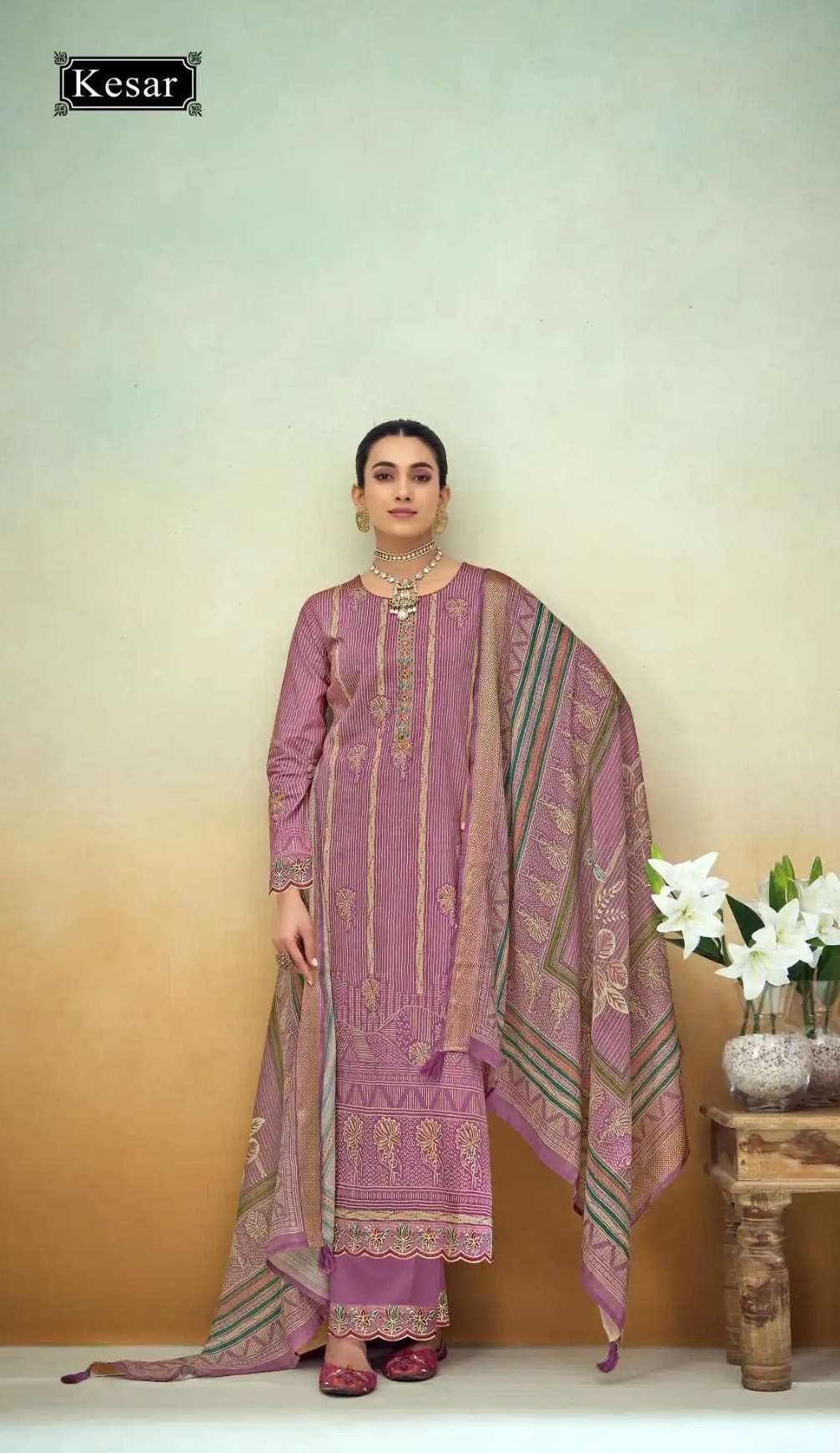 KAHAANIYA SERIES 1001 TO 1006 BY KESAR DESIGNER DIGITAL PRINTED AND EMBROIDERY WORK COTTON LAWN SUITS ARE AVAILABLE AT WHOLESALE PRICE