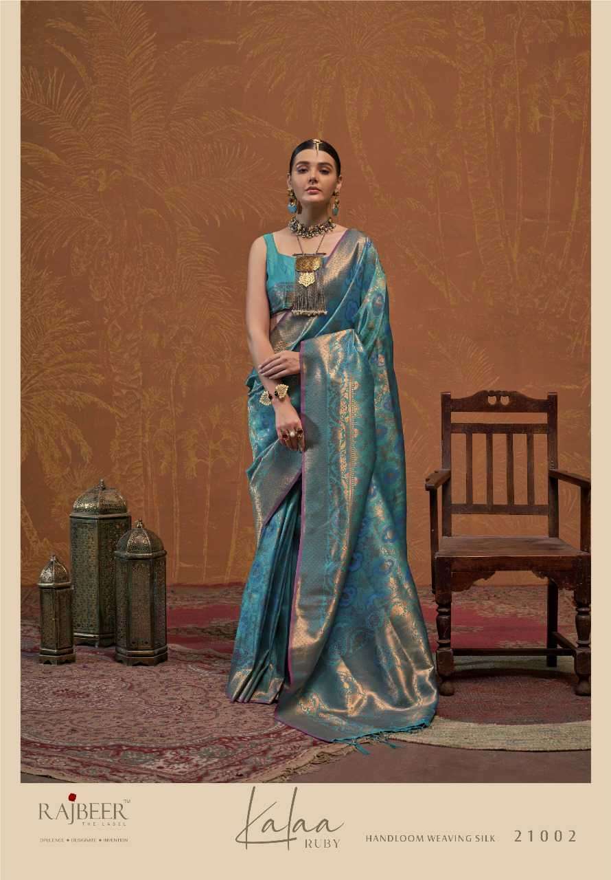 KALAA RUBY SERIES 21001 TO 21006 SAREE BY RAJTEX DESIGNER HANDLOOM WEAVING SILK SAREES ARE AVAILABLE AT WHOLESALE PRICE