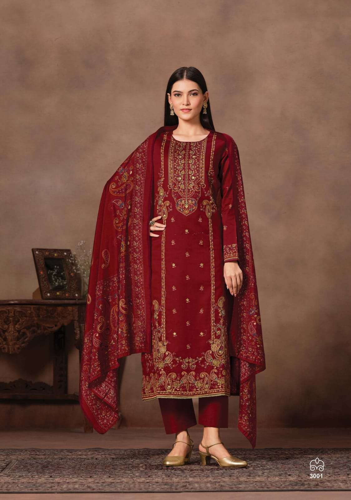 KAMILA VOL-3 SERIES 3001 TO 3006 BY SURYAJYOTI DESIGNER JAM SATIN PRINTED AND WORK SUITS ARE AVAILABLE AT WHOLESALE PRICE