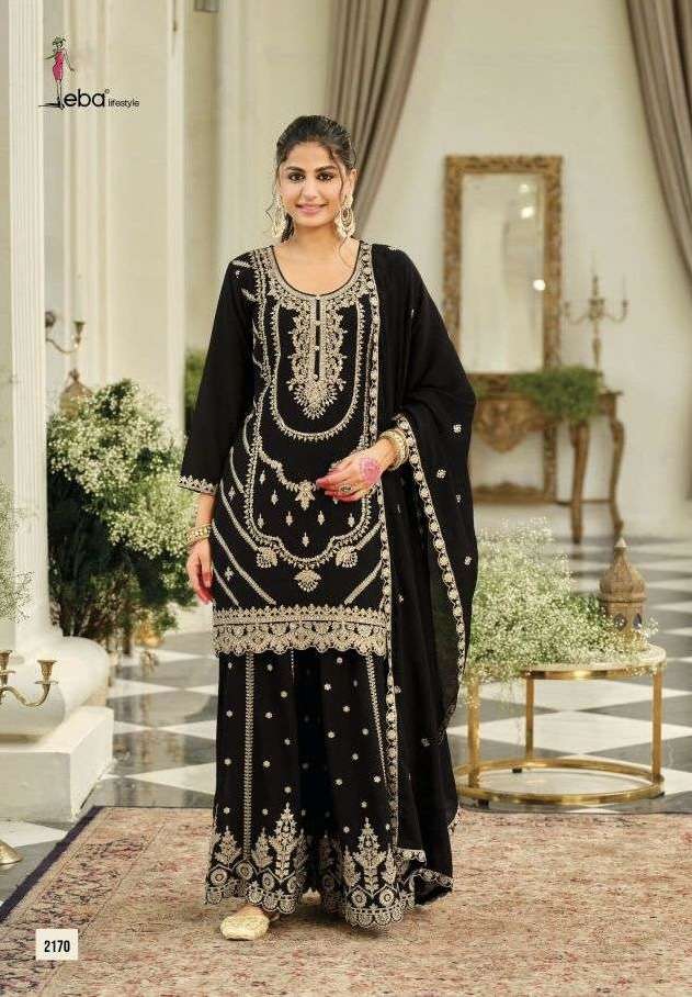 KASMIRA SERIES 2169 TO 2170 BY EBA DESIGNER EMBROIDERY WORK READYMADE CHINON SUITS ARE AVAILABLE AT WHOLESALE PRICE