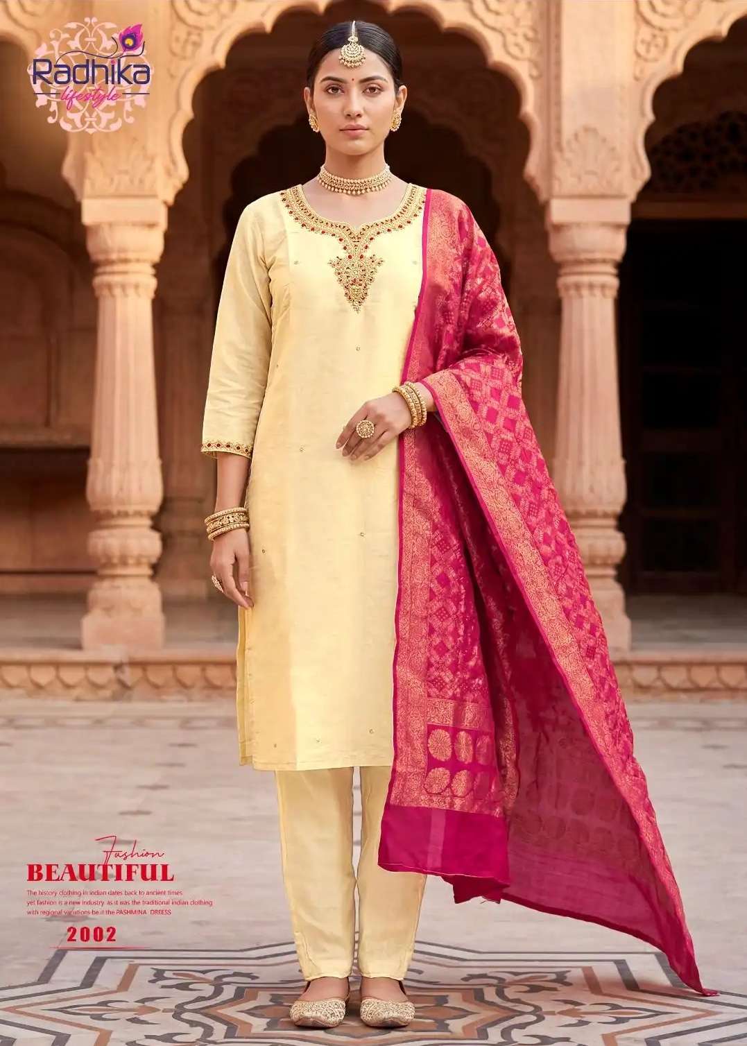 KAYRA VOL-2 SERIES 2001 TO 2004 BY RADHIKA LIFESTYLE DESIGNER COSMOS SHIMMER HAND WORK TOP WITH BOTTOM AND DUPATTA ARE AVAILABLE AT WHOLESALE PRICE