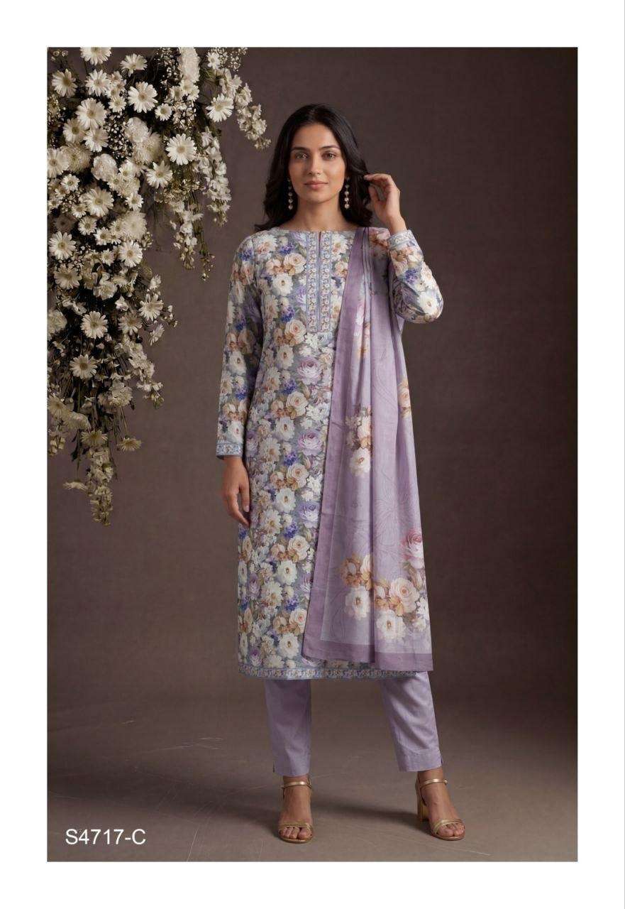 LAYLA SERIES 4717 BY GANGA DESIGNER PRINTED COTTON SUITS ARE AVAILABLE AT WHOLESALE PRICE