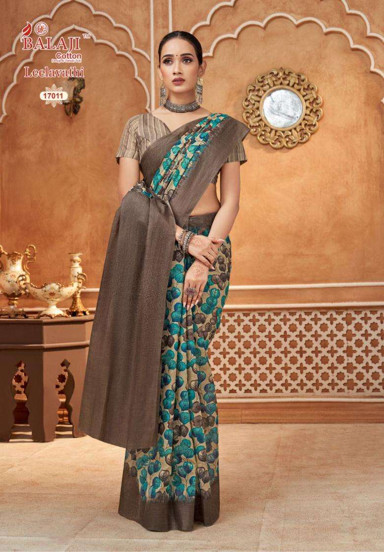 LEELAVATHI VOL-17 SERIES 17001 TO 17020 SAREE BY BALAJI COTTON DESIGNER COTTON SAREES ARE AVAILABLE AT WHOLESALE PRICE