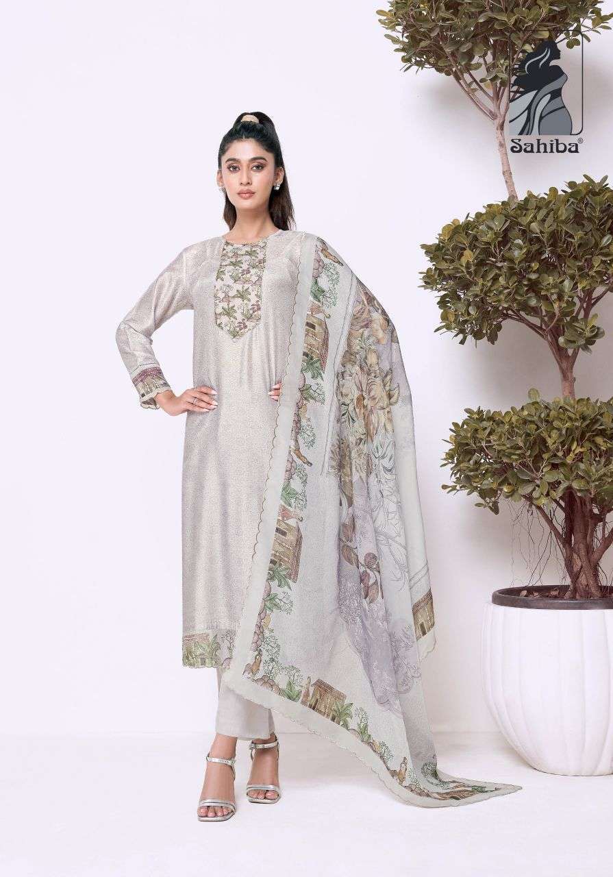 MADHULIKA SERIES 1600 BY SAHIBA DESIGNER HAND WORK BEMBERG SILK SUITS ARE AVAILABLE AT WHOLESALE PRICE