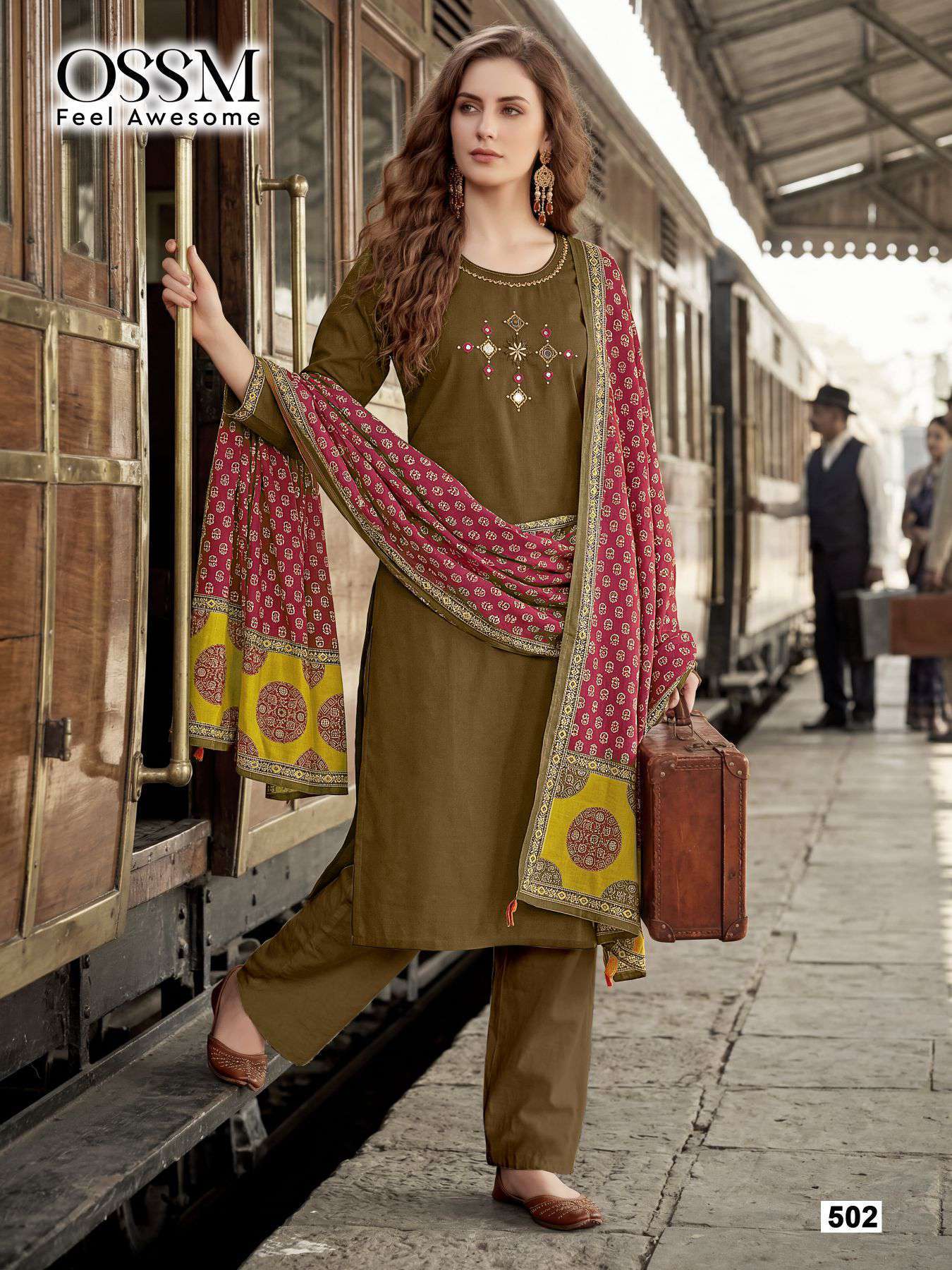 MALHAR VOL-5 SERIES 501 TO 504 BY OSSM DESIGNER WITH HAND WORK DHABU COTTON KURTI WITH PANT AND DUPATTA ARE AVAILABLE AT WHOLESALE PRICE