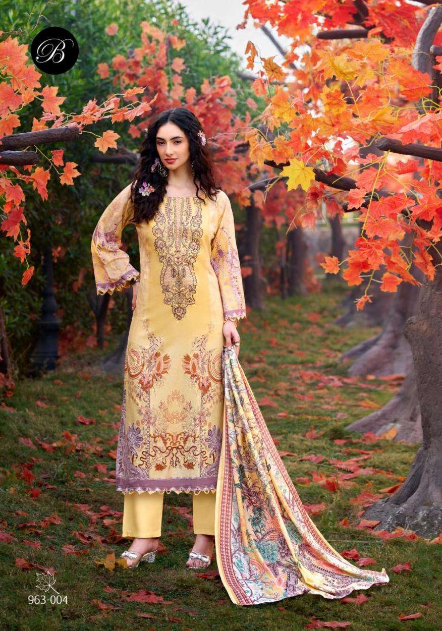 NAIRA VOL-135 SERIES 963 BY BELLIZA DESIGNER PRINTED AND WORK COTTON SUITS ARE AVAILABLE AT WHOLESALE PRICE