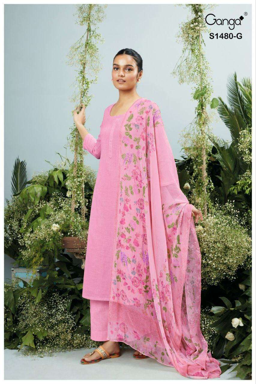 ORA SERIES 1480 BY GANGA DESIGNER COTTON LINEN SUITS ARE AVAILABLE AT WHOLESALE PRICE