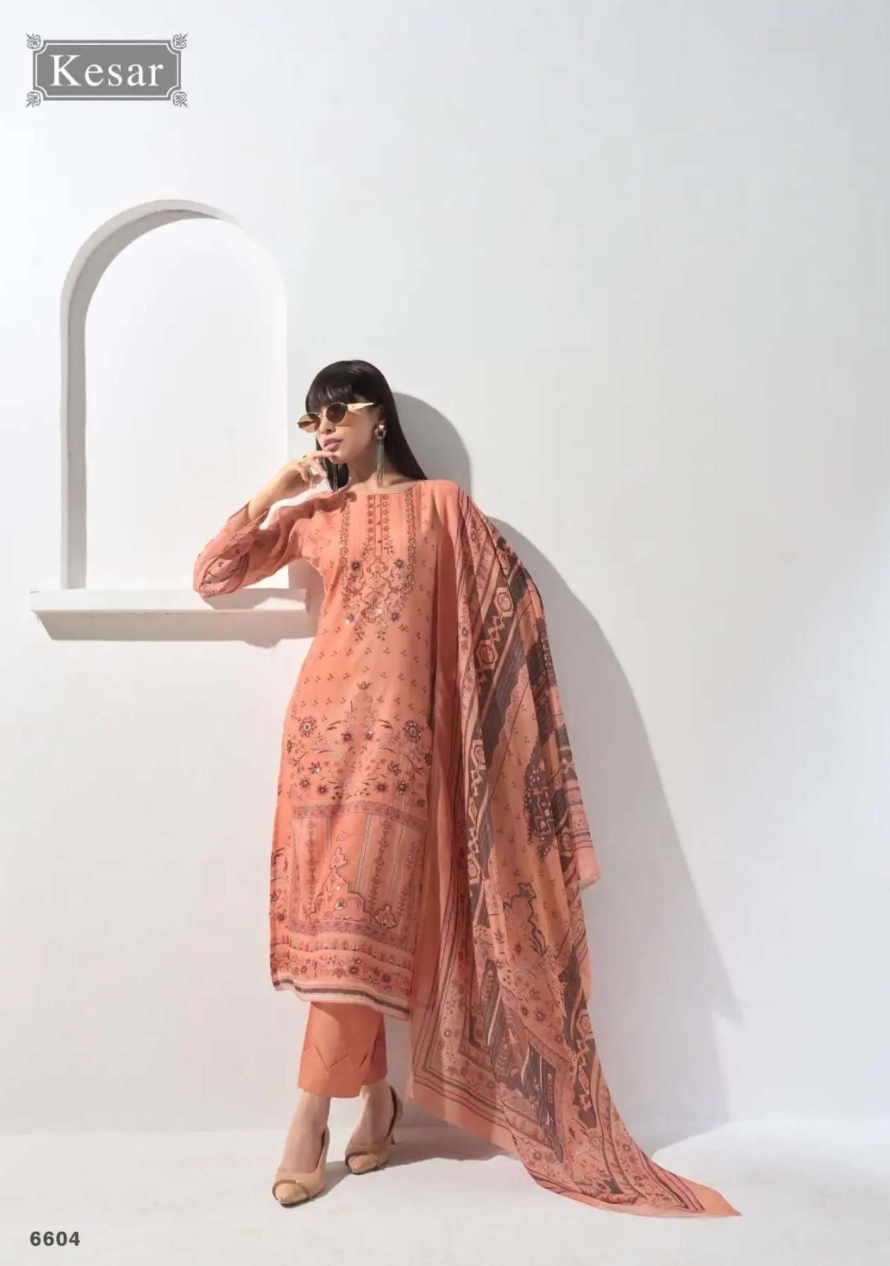 QUEEN SERIES 6601 TO 6604 BY KESAR DESIGNER DIGITAL PRINTED AND KNOT HAND WORK MUL MUL SUITS ARE AVAILABLE AT WHOLESALE PRICE