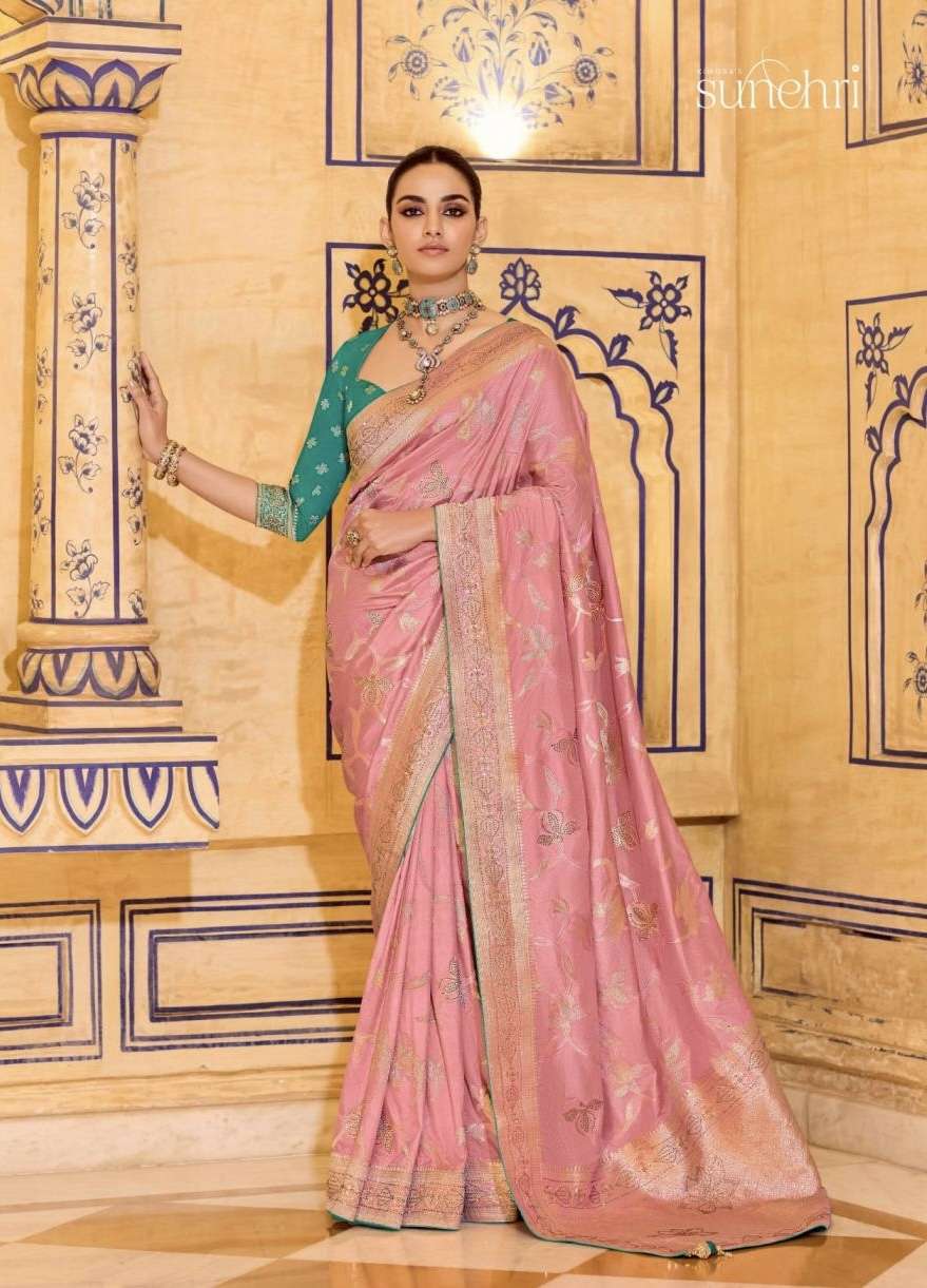 RAJ MAHAL SERIES 1541 TO 1551 SAREE BY SUNHERI DESIGNER CREPE SILK SAREES ARE AVAILABLE AT WHOLESALE PRICE