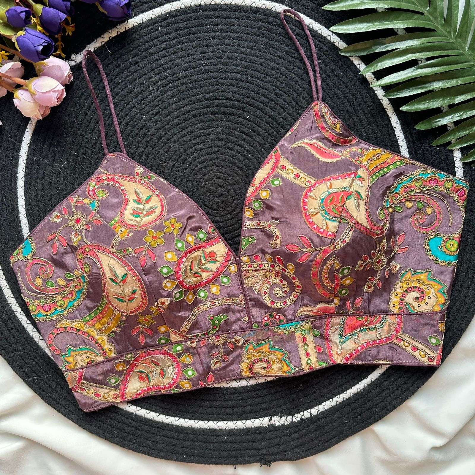 READYMADE BLOUSE SERIES 371 DESIGNER NIDDLE STRIPES NATURAL CREPE READYMADE BLOUSES ARE AVAILABLE AT WHOLESALE PRICE