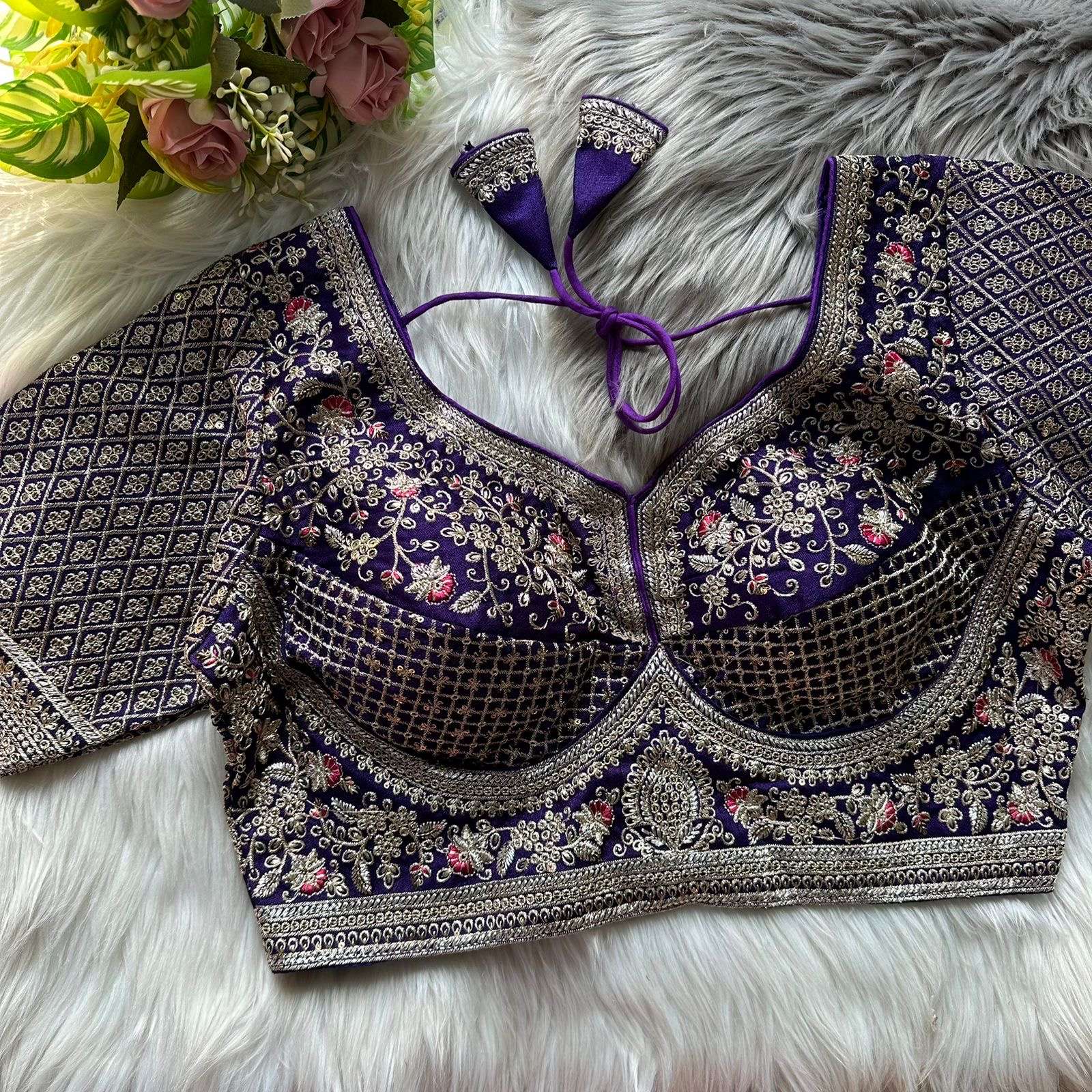 READYMADE BLOUSE SERIES 376 DESIGNER HEAVY GOLD ZARI AND SEQUENCE WORK ROMAN SILK READYMADE BLOUSES ARE AVAILABLE AT WHOLESALE PRICE