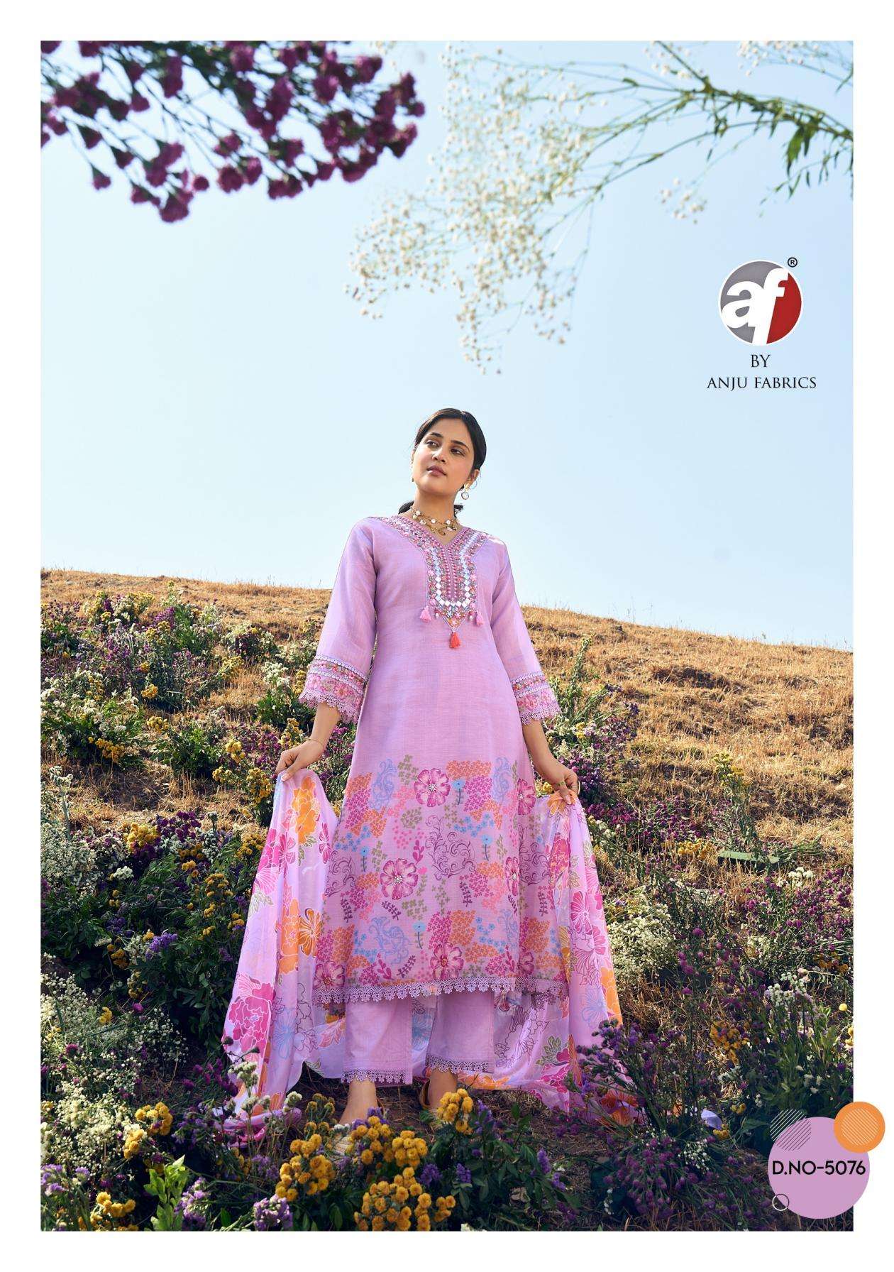 RHYTHM VOL-2 SERIES 5071 TO 5076 BY ANJU FABRICS DESIGNER WITH WORK MUL COTTON TOP WITH PANT AND DUPATTA ARE AVAILABLE AT WHOLESALE PRICE