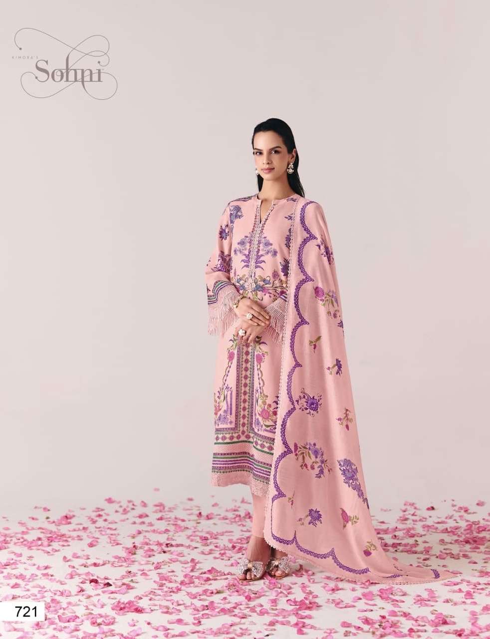 ROZY SERIES 721 TO 724 BY SOHNI DESIGNER DIGITAL PRINTED AND RESHAM EMBROIDERED LINEN SUITS ARE AVAILABLE AT WHOLESALE PRICE