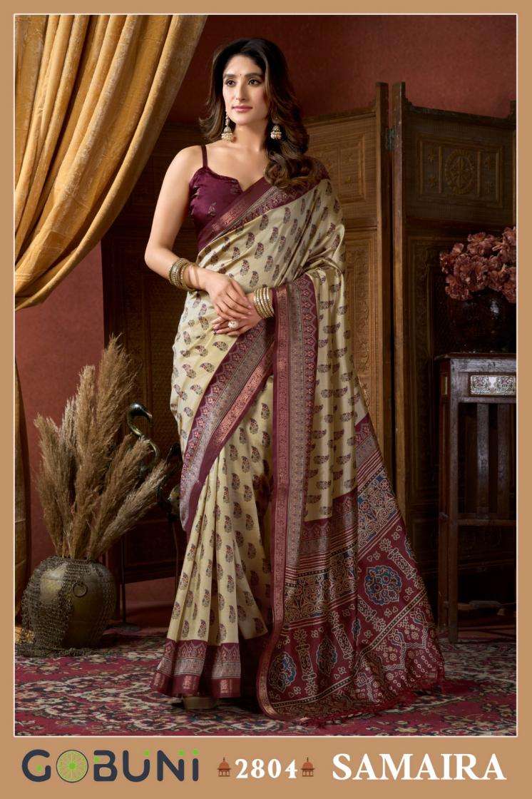SAMAIRA SERIES 2801 TO 2806 SAREE BY GOBUNI DESIGNER JACQUARD SAREES ARE AVAILABLE AT WHOLESALE PRICE